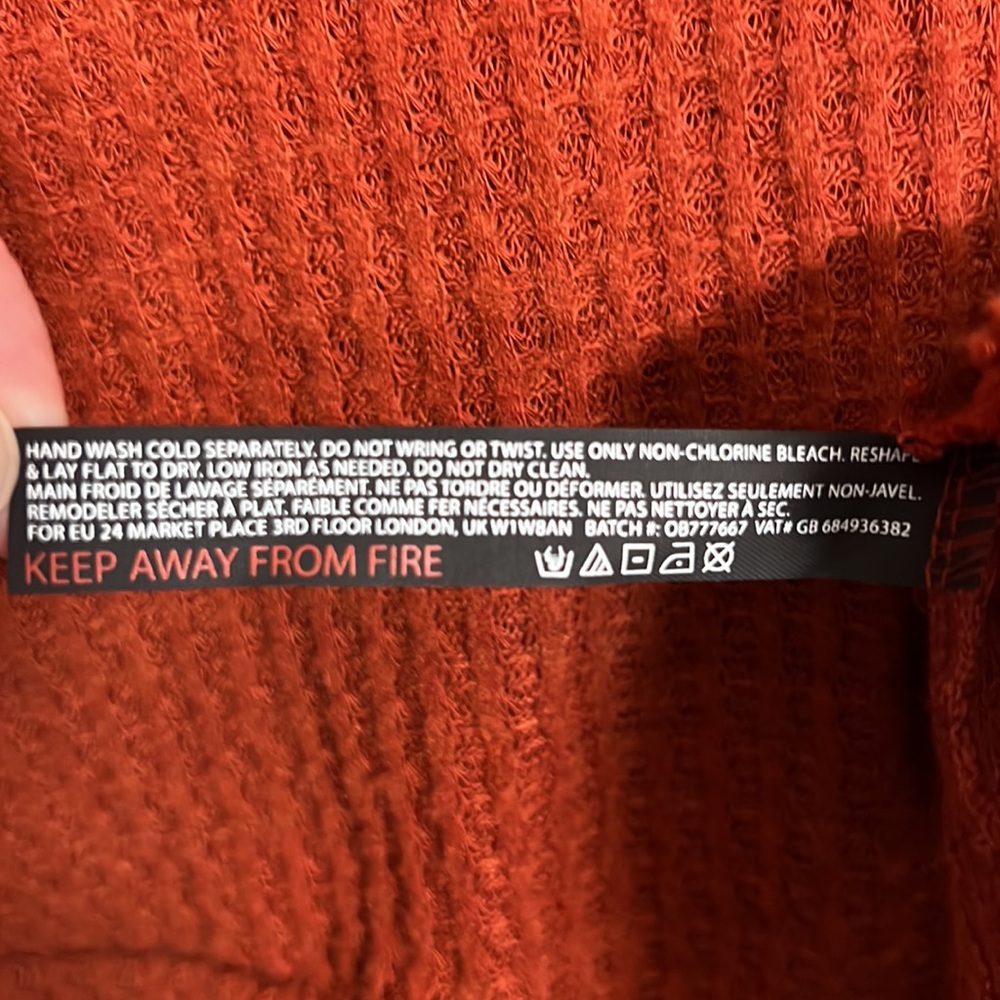 NWT Urban Outfitters Out From Under Terracota Waffle Weave Romper/Sleep Oversize - Picture 5 of 6
